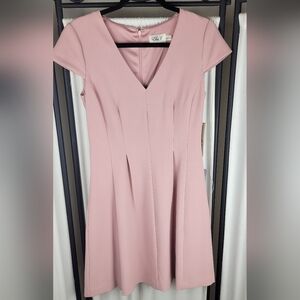 Eliza J V-Neck Blush Pink Cap Sleeves Fit and Flare, Style#EJ8M2804, Size 6 NWT‎
